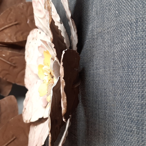 Pink Flower Metal Wall Art Home Décor Hanging Urban Farm Rustic Garden 3pcs NWT - Picture 5 of 6